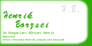 henrik borzsei business card